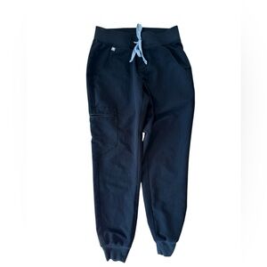 Figs Zamora Jogger Scrub Pants Women's Size XS black drawstring